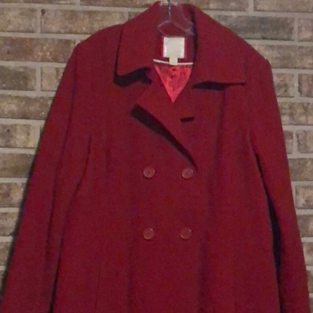 *REDUCED* EUC Red Wool Long Coat.